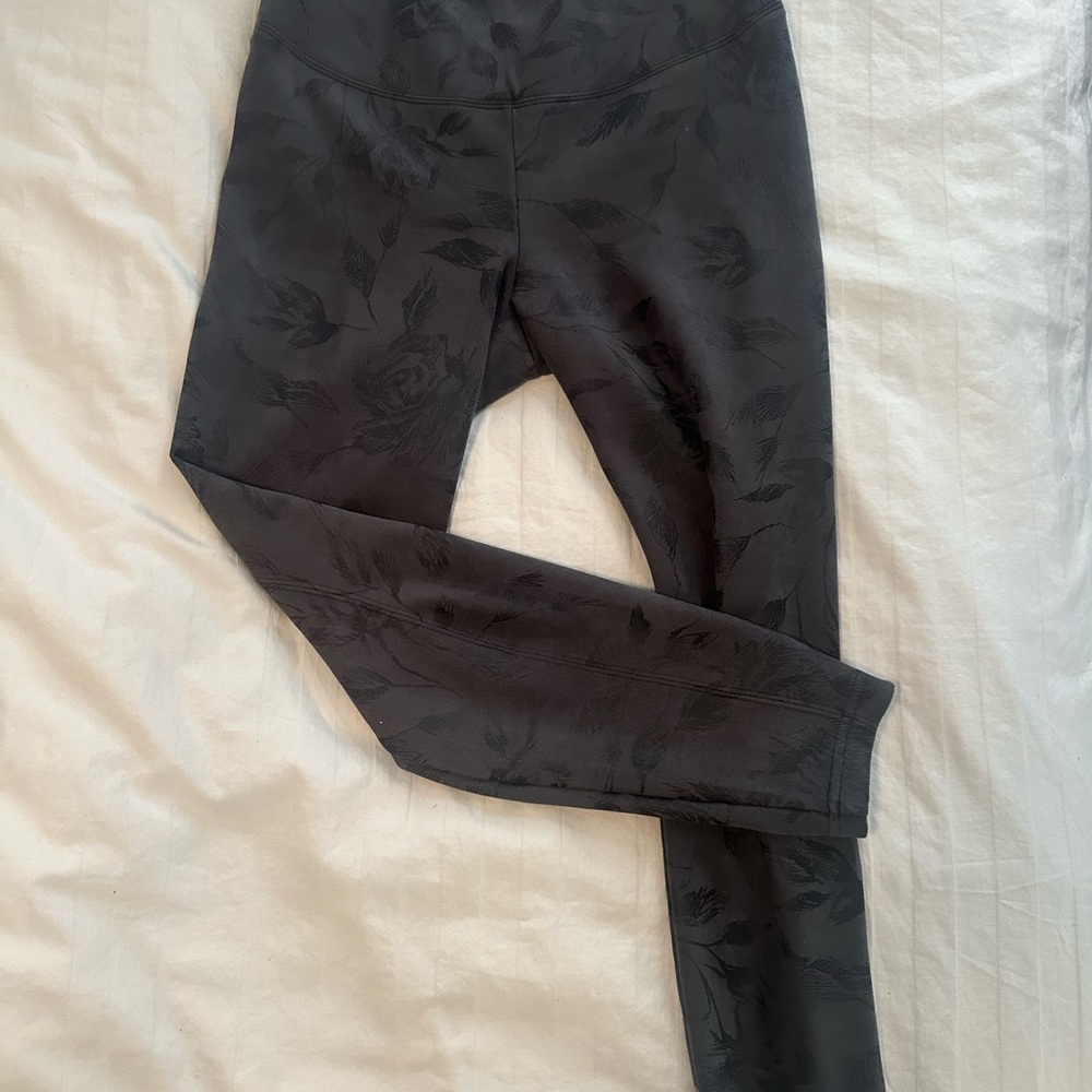 White House Black Market Charcoal Floral Leggings